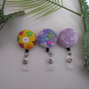 Yellow/Purple floral badge reels for spring or summer