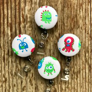 Cute Monster Badge reels for work or school IDs