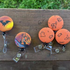 Halloween Pattern Badge reels for work or school