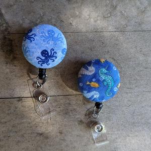 Octopus and Sea Horse Badge Reels for work or school IDs