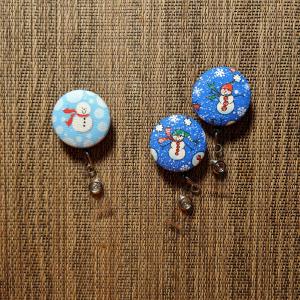 Snowman badge reels for work or school IDs