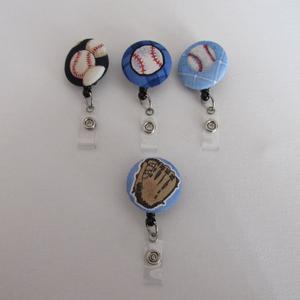 Baseball badge reels