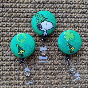 Snoopy or Woodstock St. Patrick's Day Badge Reels