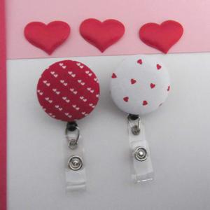 Decorative heart badge reel for your work or school ID!
