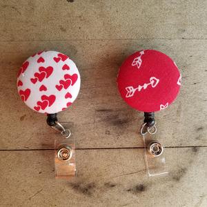 Valentine badge reels for work or school IDs