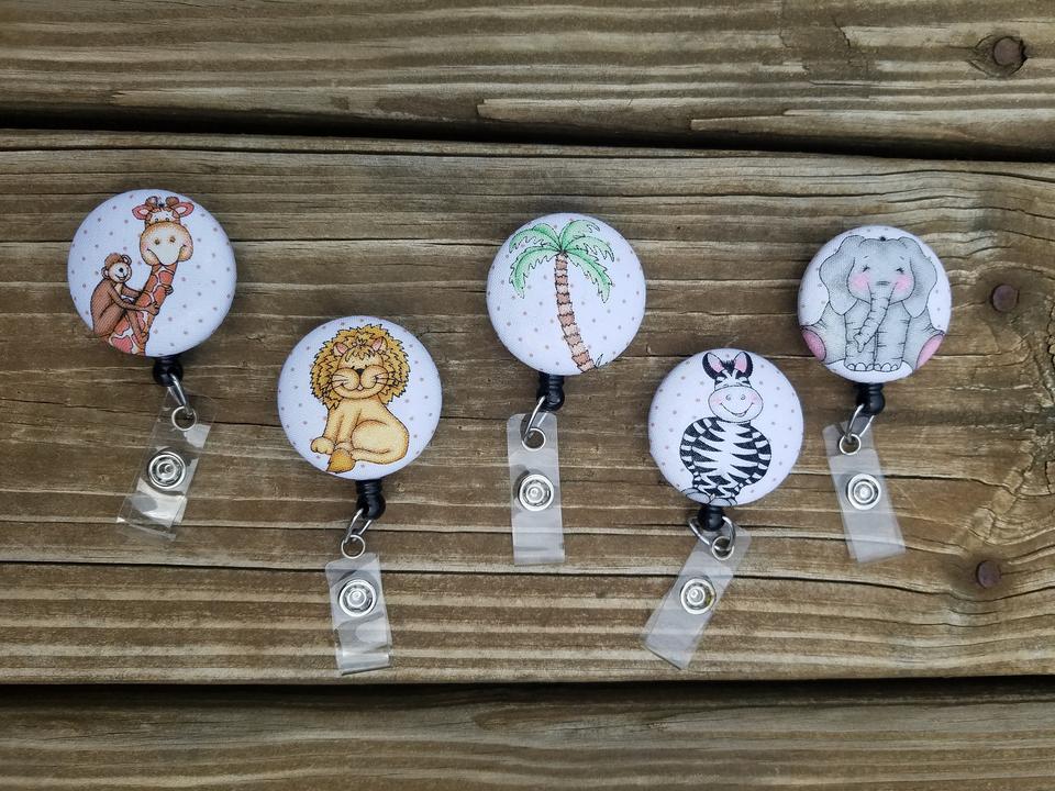 Cute Jungle themed badge reels