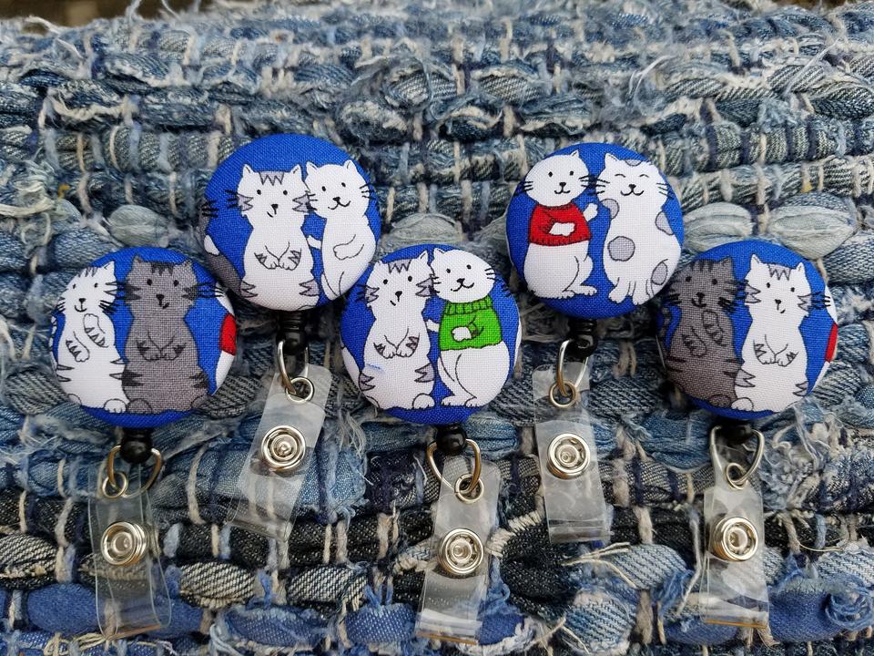 Cat Badge Reel for work or school IDs