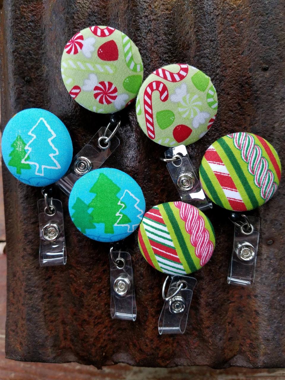 Christmas Print Badge Reel