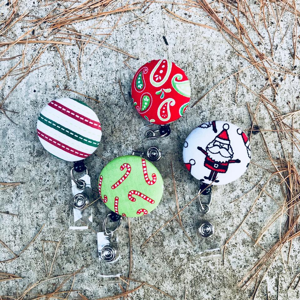 Christmas pattern badge reels