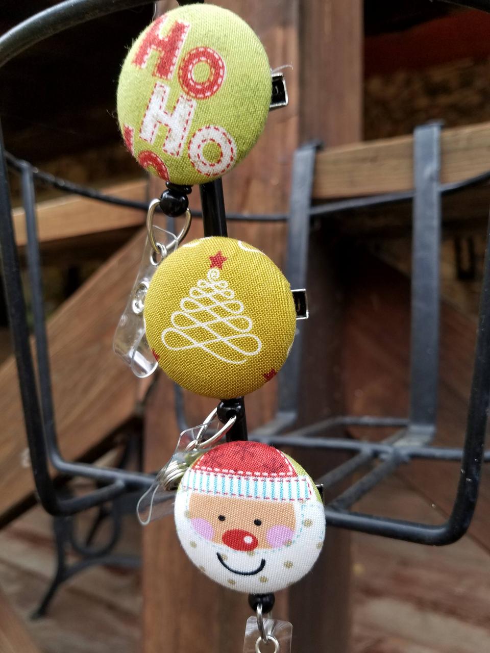 Christmas themed badge reels