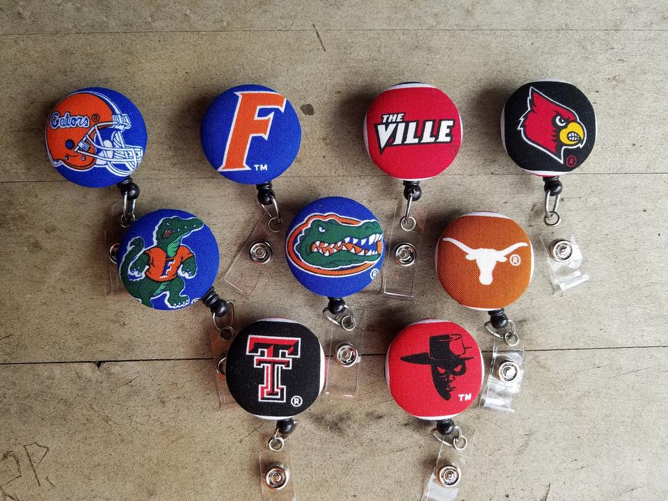 College badge reels for work or school