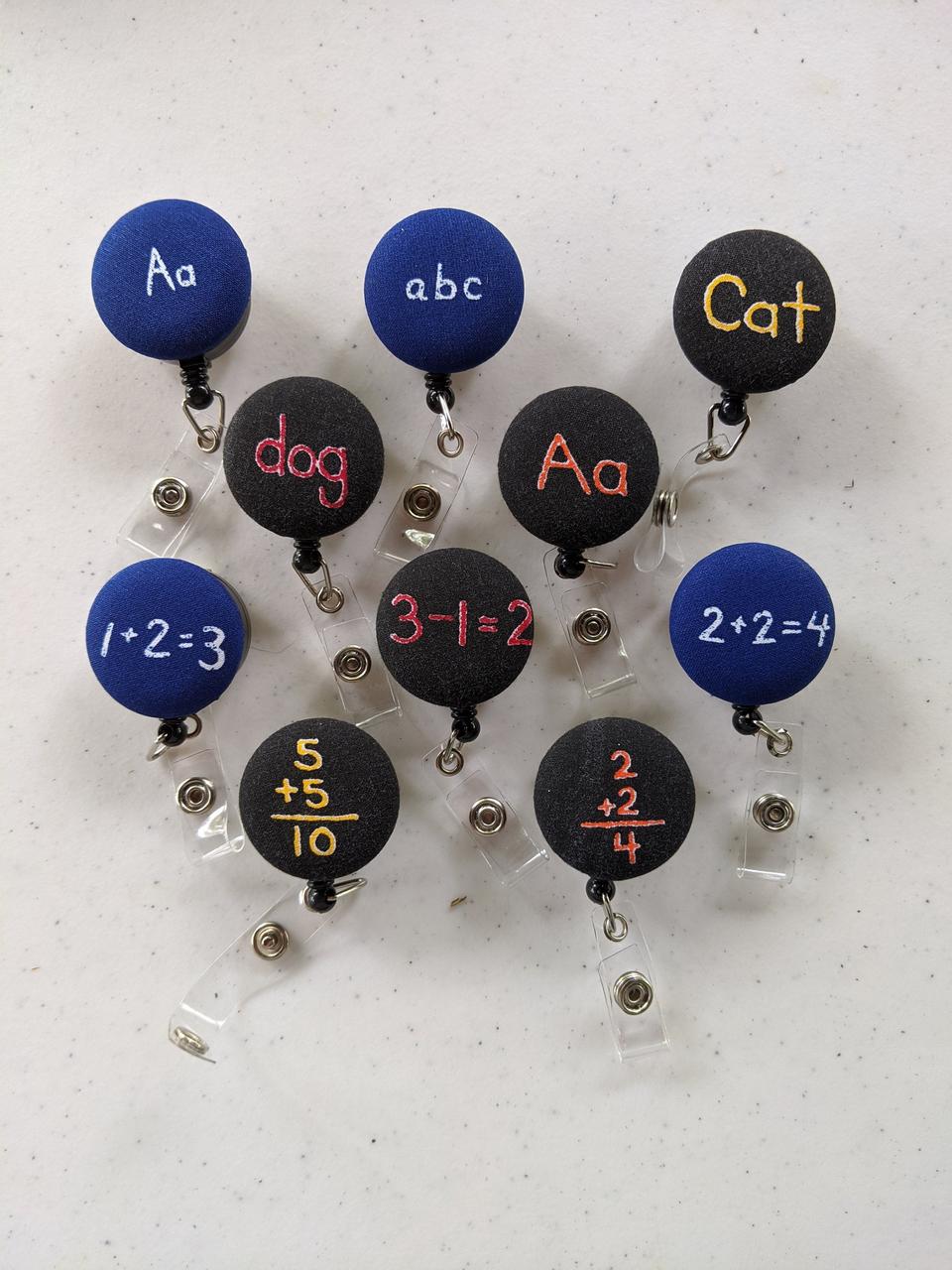Simple school themed badge reels for work or school