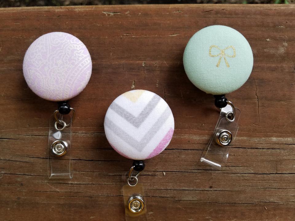 Patterned Badge reels for work or school