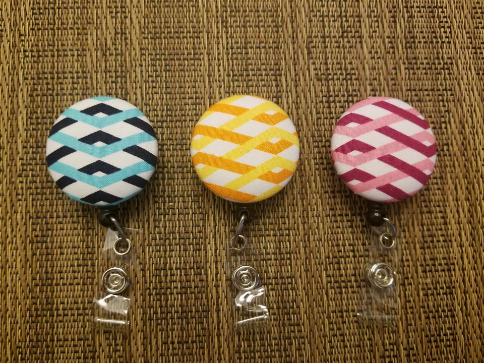 Braid pattern badge reel for school or work IDs
