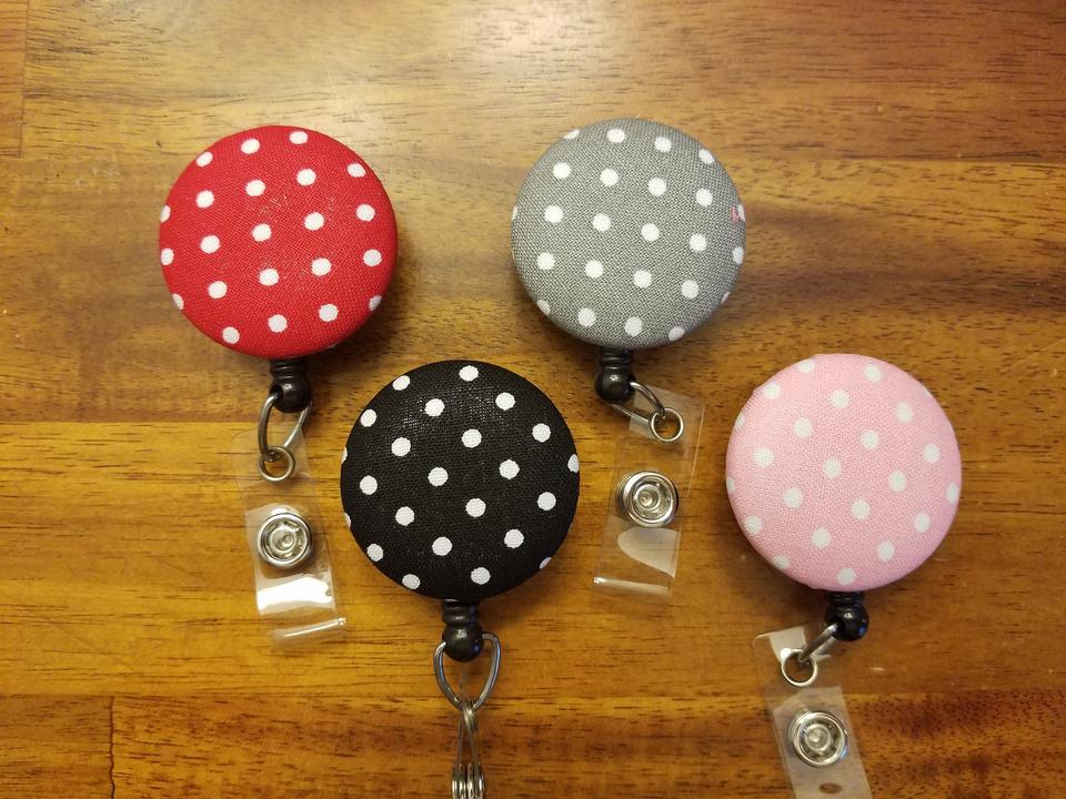 Polka Dot Badge reels for work or school IDs.