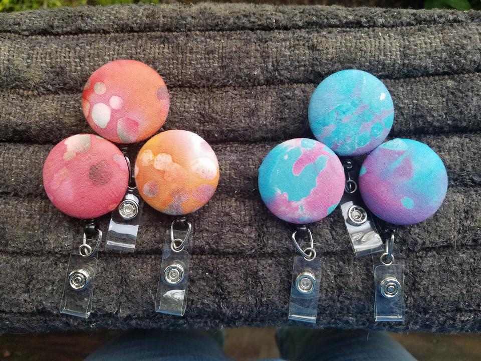 Tie Dye Badge Reel for Work or School IDs