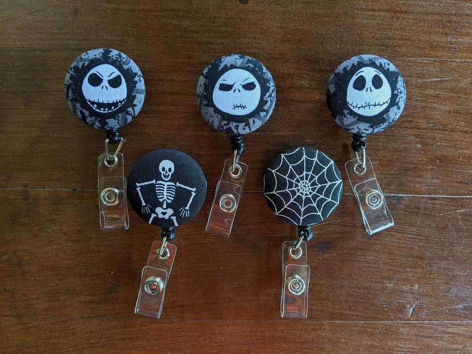 Black badge reels for work or school ID