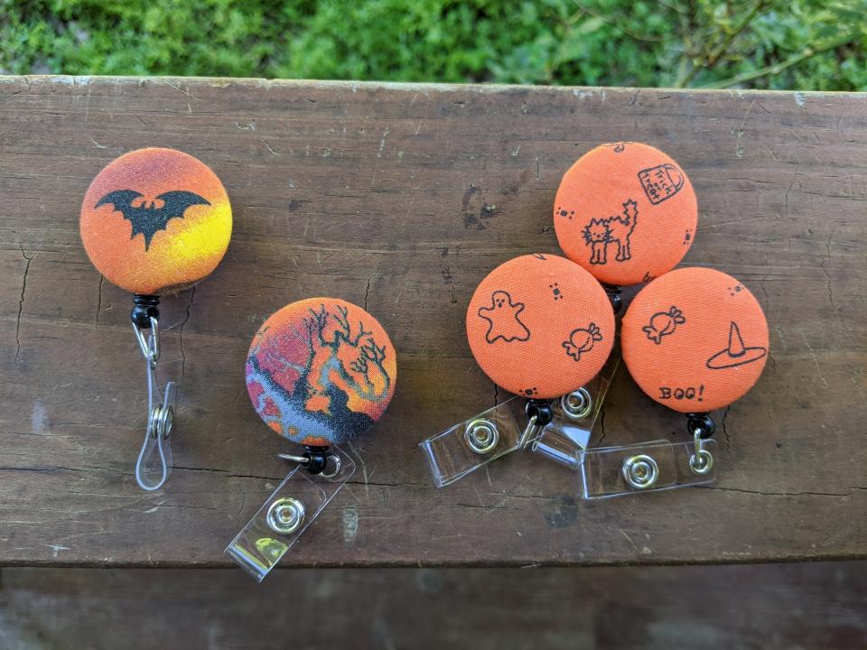 Halloween Pattern Badge reels for work or school
