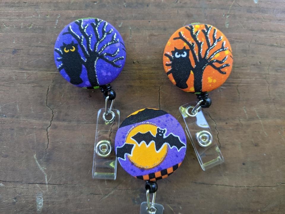 Halloween badge reels with limited quantities for work or school