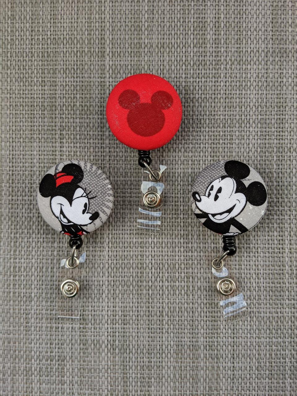 Minnie and Mickey Badge Reels for Work or School IDs