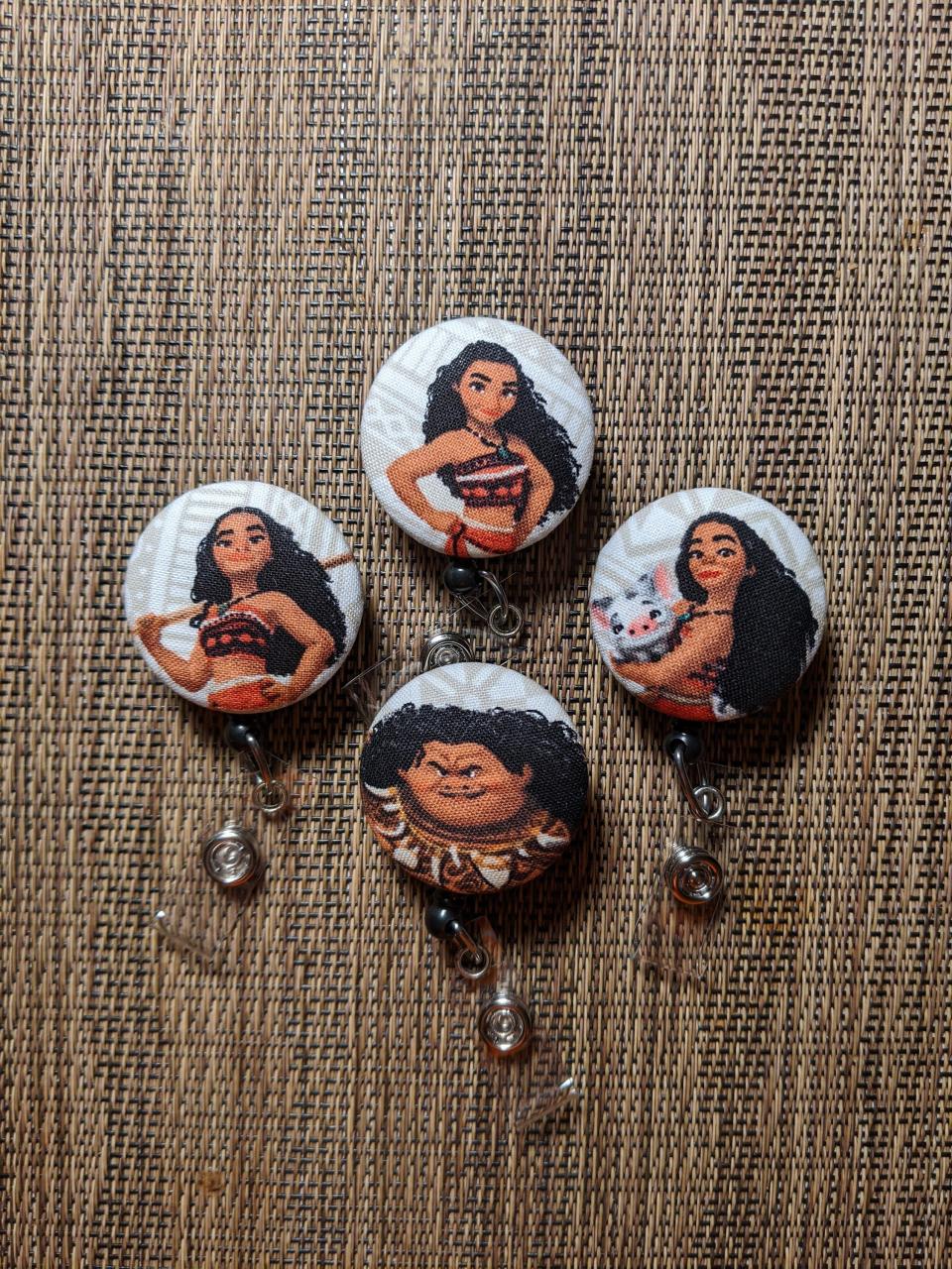 Moana badge reels for work or school IDs