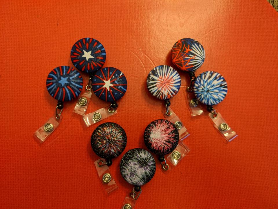Fireworks badge reel