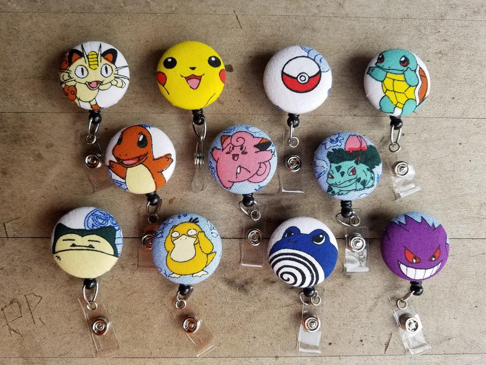 Pokeman Badge Reels for Work or School IDs