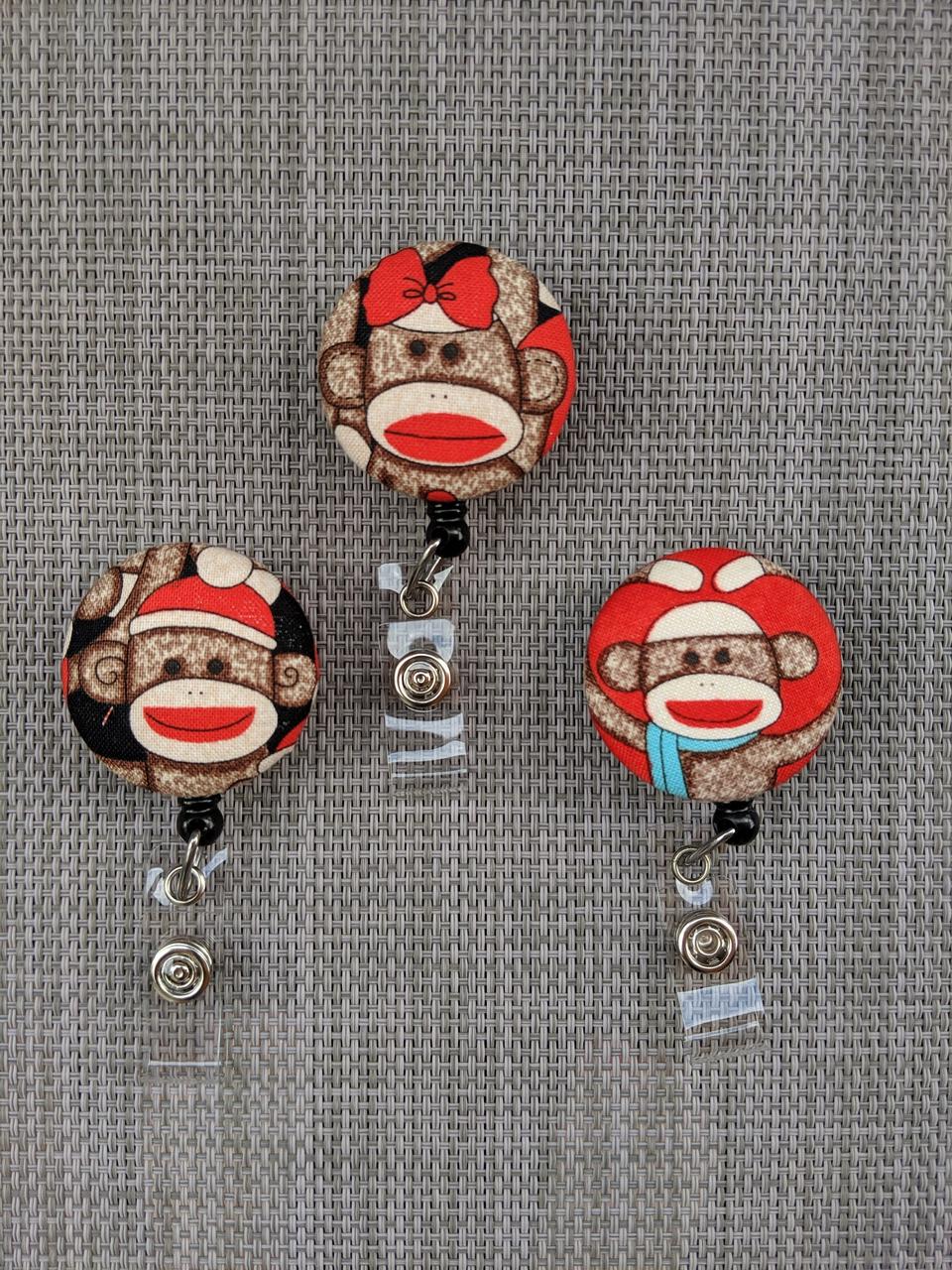 Sock Monkey badge reels