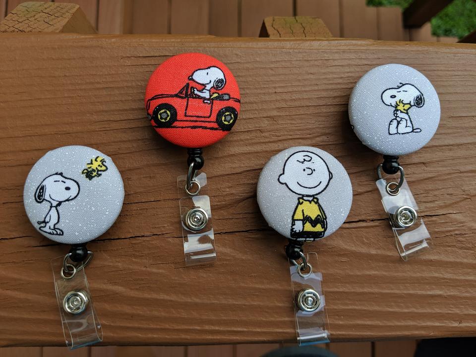 Peanuts Badge Reel for work or school IDs