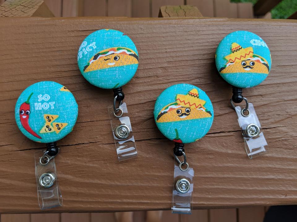 Mexican Taco Badge Reels for School or Work IDs
