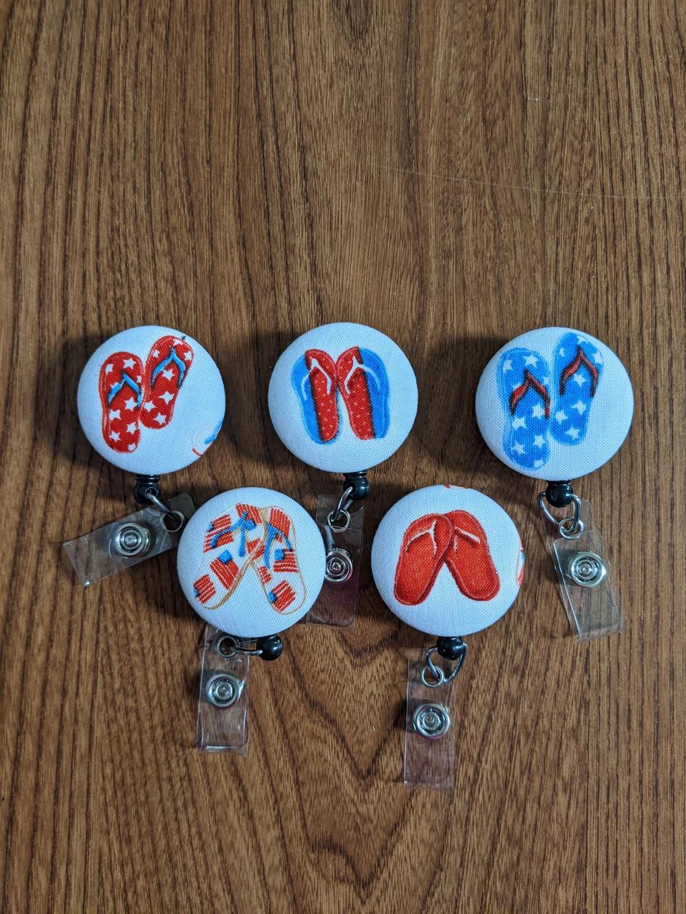 Patriotic FlipFlop badge reels