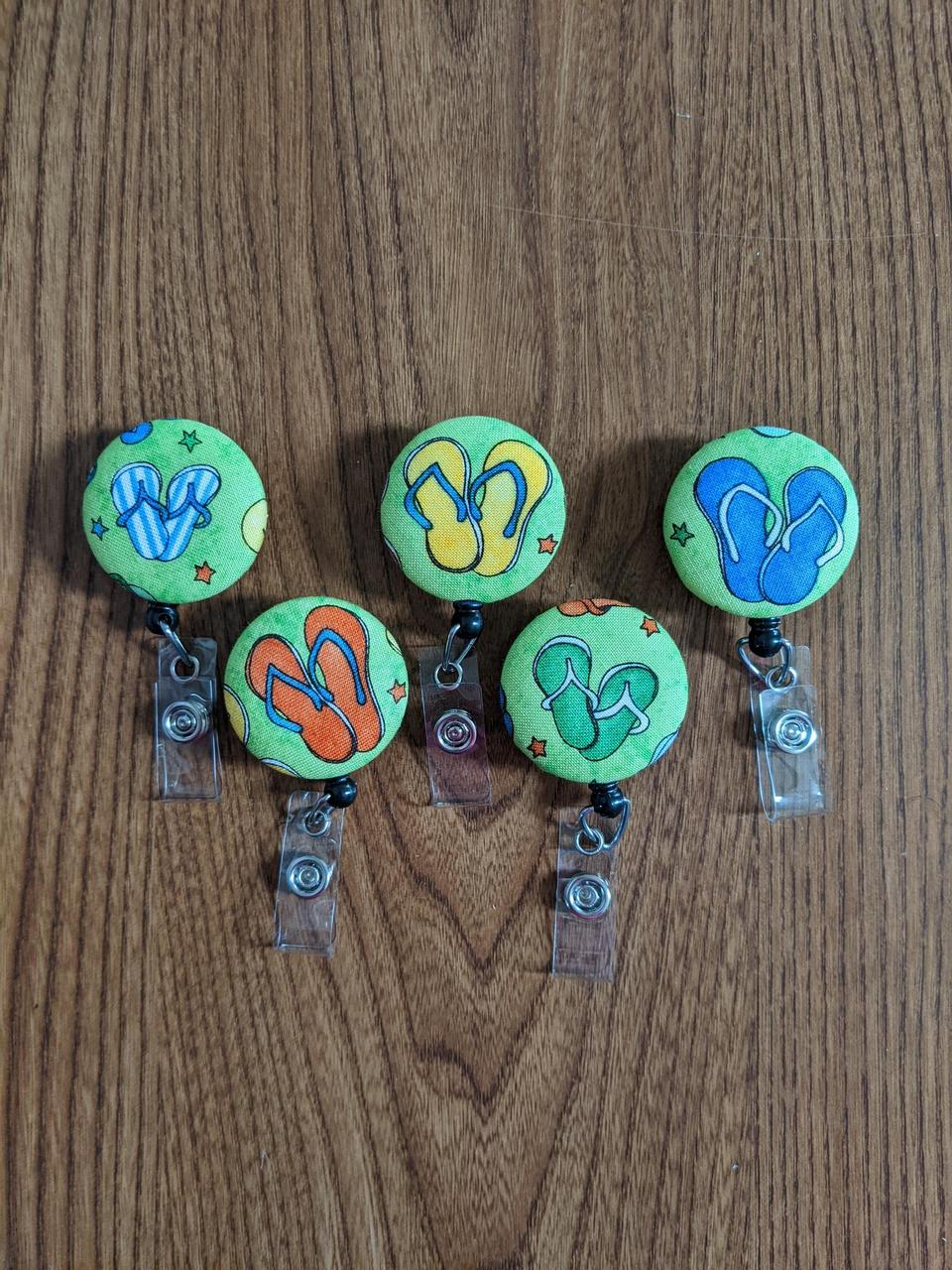 Summer Fun FlipFlop Badge Reels for Work or School