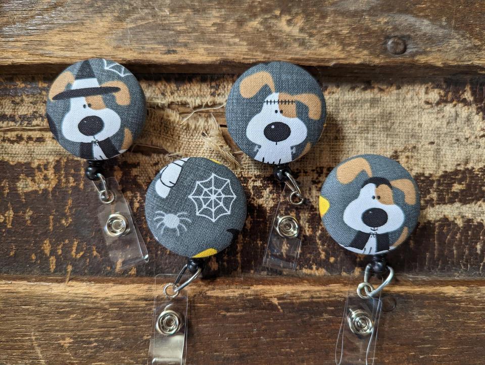 Halloween Cute Dog badge reels for work or school IDs