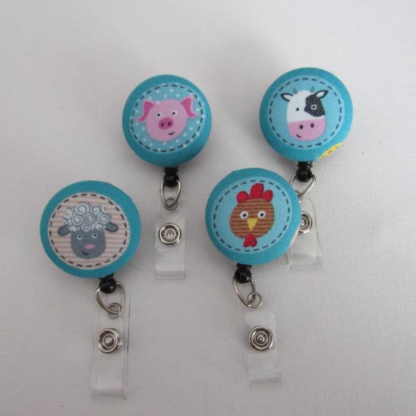 Farm animal badge reels