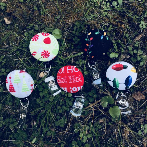 Christmas decorated badge reels