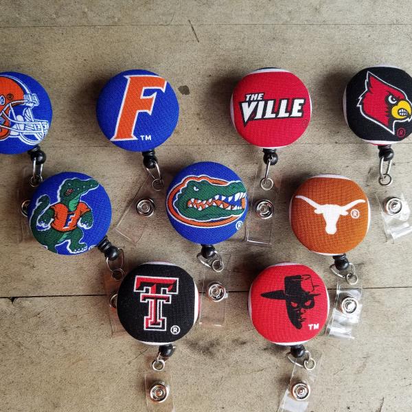 College badge reels for work or school