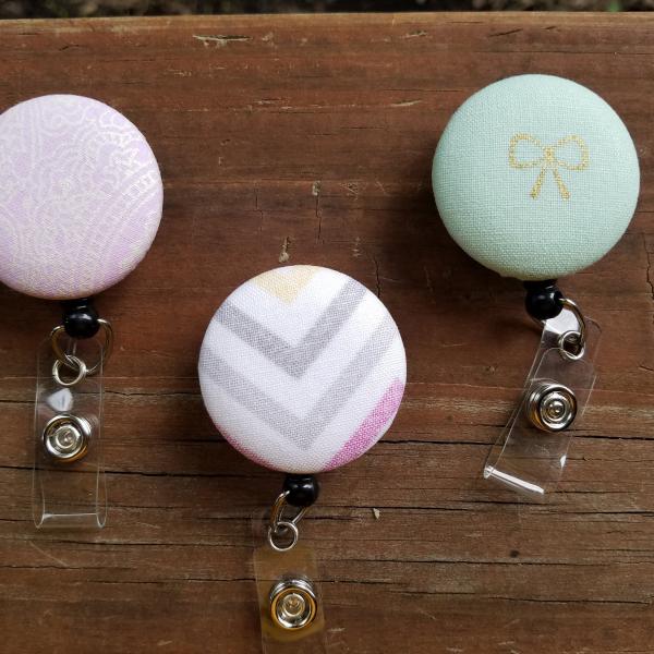 Patterned Badge reels for work or school