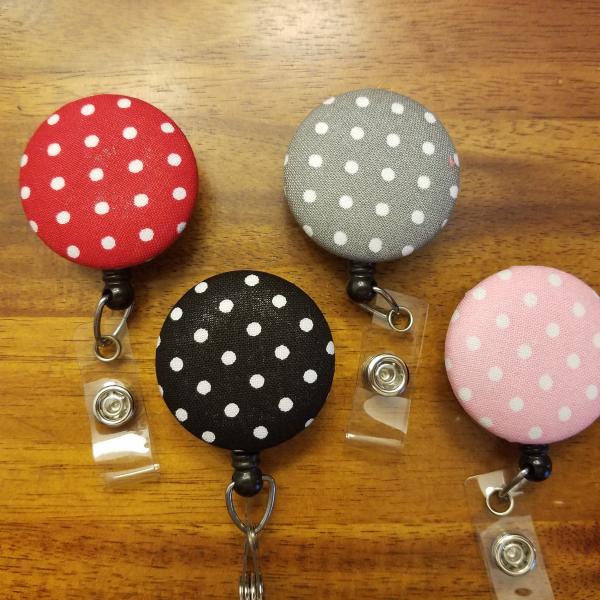 Polka Dot Badge reels for work or school IDs.