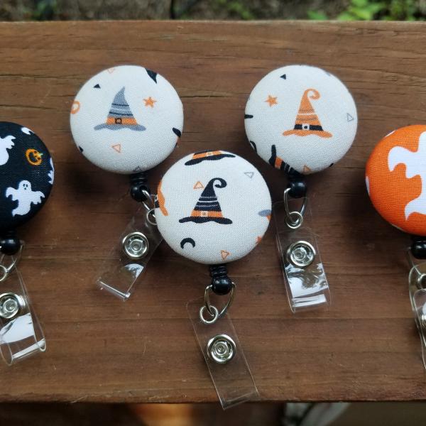 Halloween badge reels for work or school