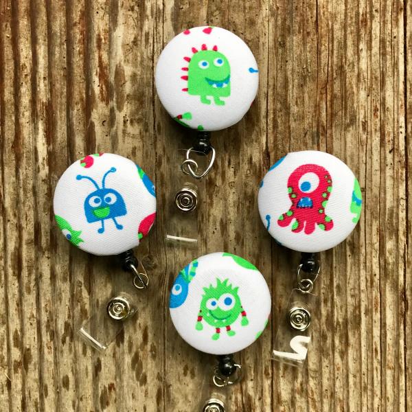 Cute Monster Badge reels for work or school IDs