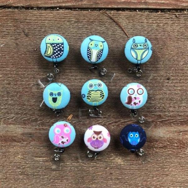 Owl Badge reels for work or school IDs