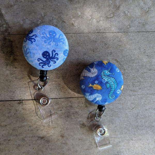 Octopus and Sea Horse Badge Reels for work or school IDs