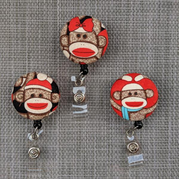Sock Monkey badge reels