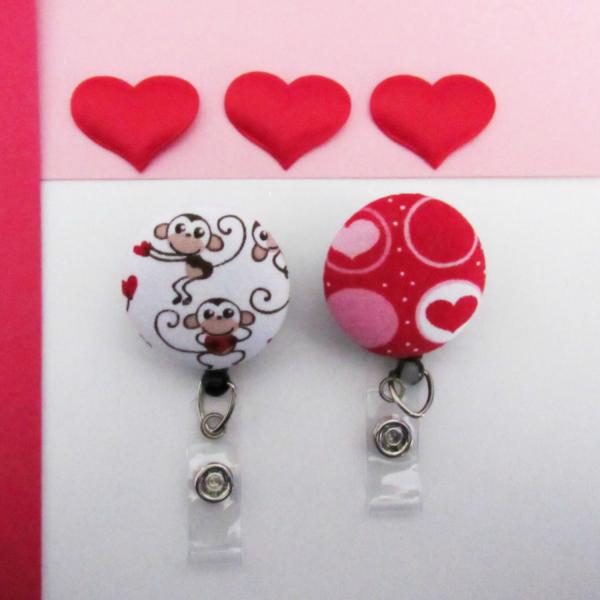 Valentine's decorative badge reels for work IDs.