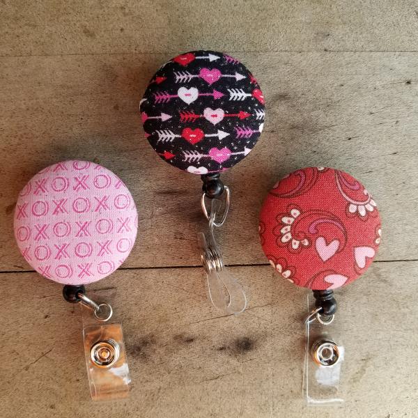 Valentines badge reels for school or work