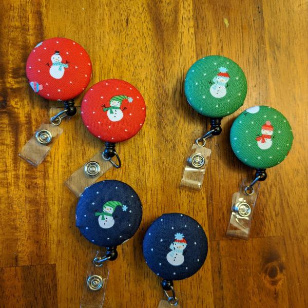 Small Snowman badge reel